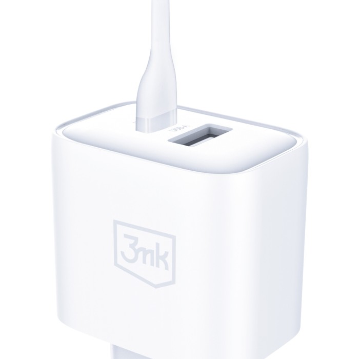 3mk DualCharge 20W PD3.0 QC 3.0 PPS USB 1A1C Wall Charger - White