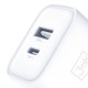 3mk DualCharge 20W PD3.0 QC 3.0 PPS USB 1A1C Wall Charger - White