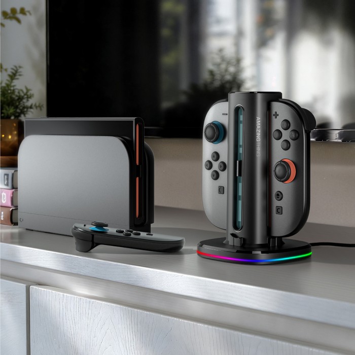AmazingThing Thunder Pro PlayDock Charger for Nintendo Switch 2 Controllers - Black - OUTLET