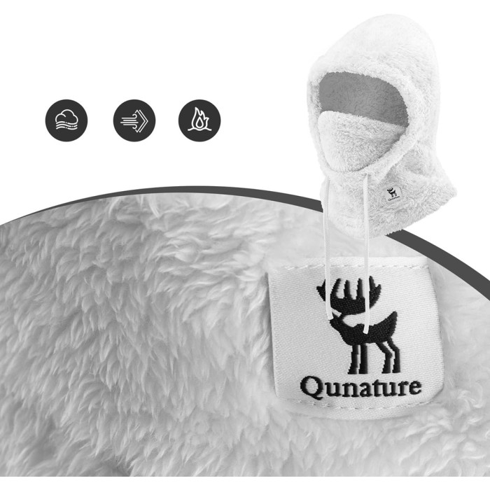 Qunature Arctic Velvet Ski Balaclava Size M - White - OUTLET