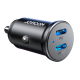 Joyroom JR-CCN06 30W 2x USB-C Metal Mini Car Charger - Black - OUTLET