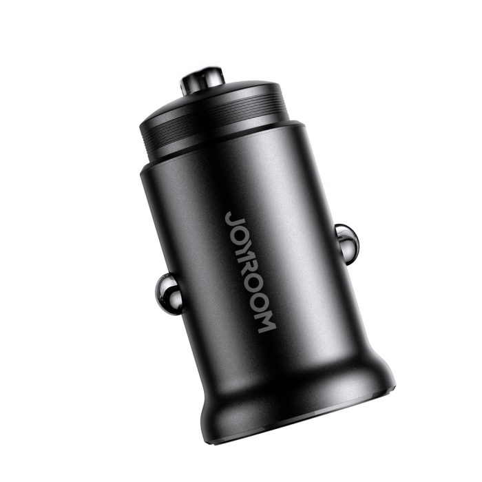 Joyroom JR-CCN06 30W 2x USB-C Metal Mini Car Charger - Black - OUTLET