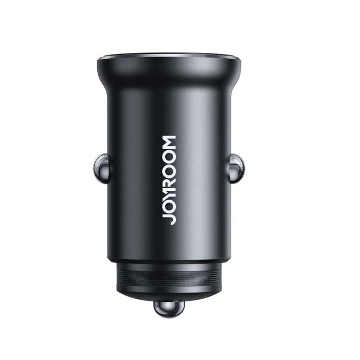 Joyroom JR-CCN06 30W 2x USB-C Metal Mini Car Charger - Black - OUTLET