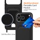 For iPhone 18 Pro / 17 Pro Case Liquid Silicone Card Holder Back Phone Cover with Lanyard - Black
