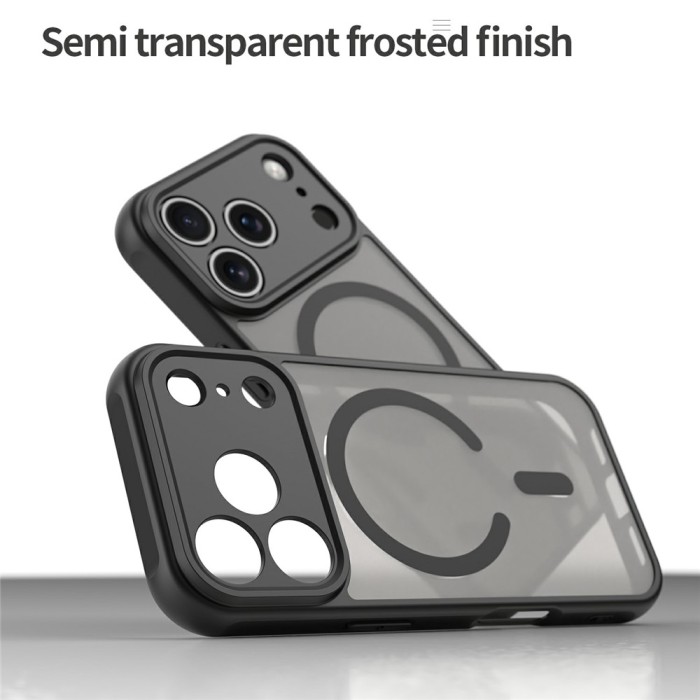 iPhone 18 Pro Max / 17 Pro Max PC TPU Magnetic Matte Case, Drop-Resistant - Black