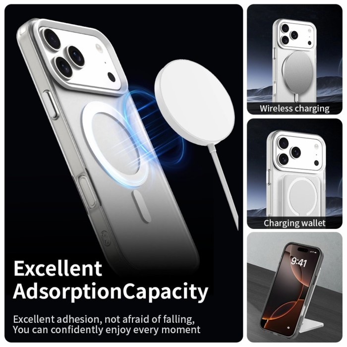 For iPhone 18 Pro / 17 Pro Magnetic Case Anti Drop Hybrid Phone Back Cover - White