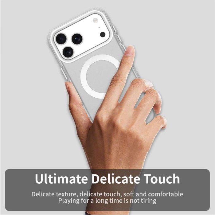 iPhone 18 Pro Max / 17 Pro Max PC PET TPU Hybrid Magnetic Case - White