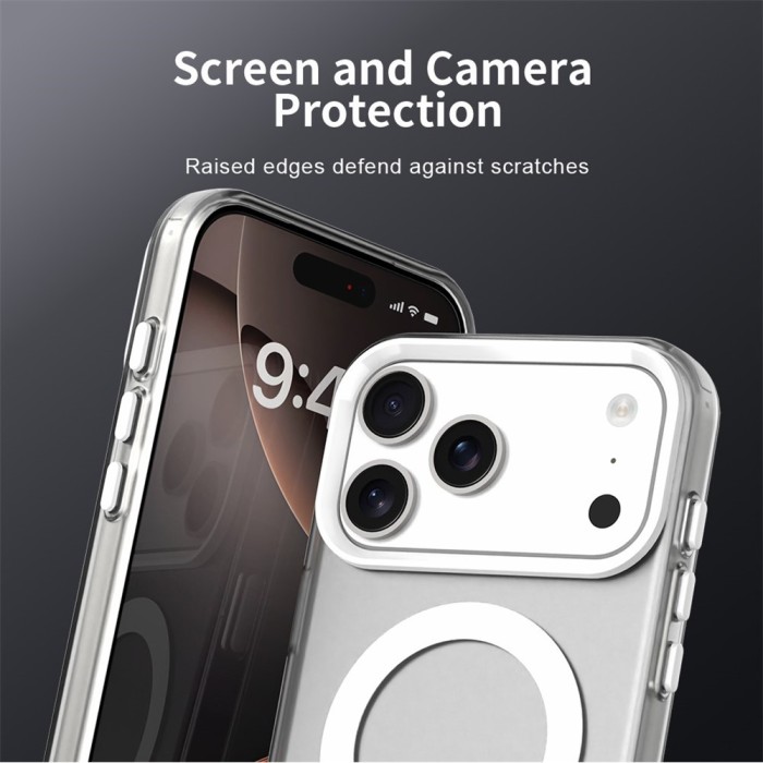 iPhone 18 Pro Max / 17 Pro Max PC PET TPU Hybrid Magnetic Case - White