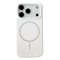 For iPhone 18 Pro / 17 Pro Magnetic Case Liquid Silicone Anti-Drop Phone Back Cover - White