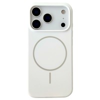 For iPhone 18 Pro Max / 17 Pro Max Magnetic Case Liquid Silicone Anti-Drop Phone Back Cover - White