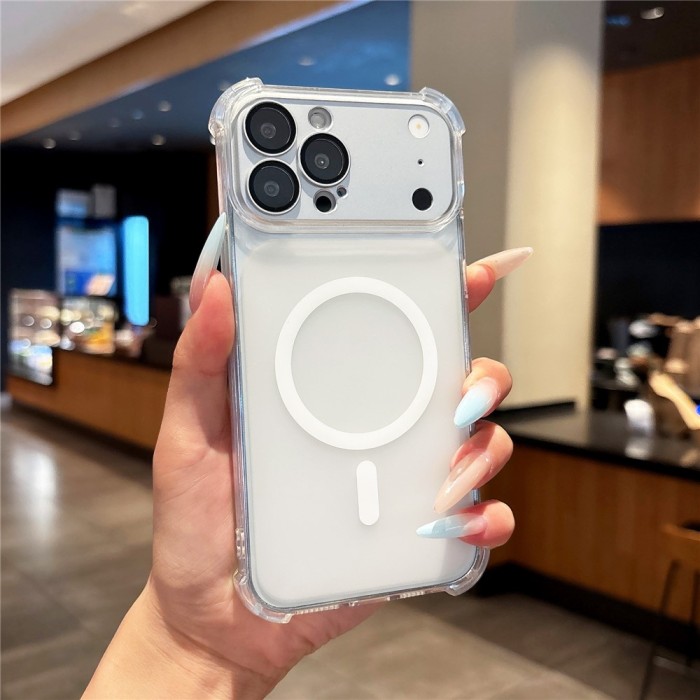 iPhone 18 Pro Max / 17 Pro Max Magnetic TPU Case with Detachable Camera Cover - Transparent