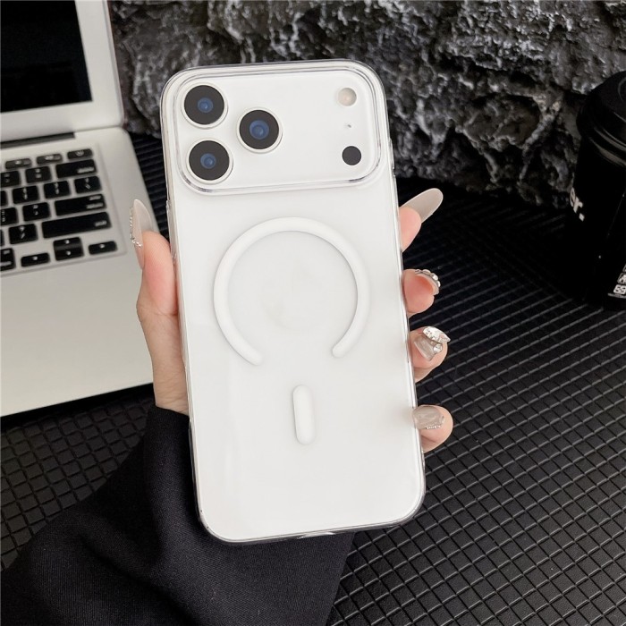 MagSafe Compatible iPhone 18 Pro Max / 17 Pro Max PC Case - Transparent White