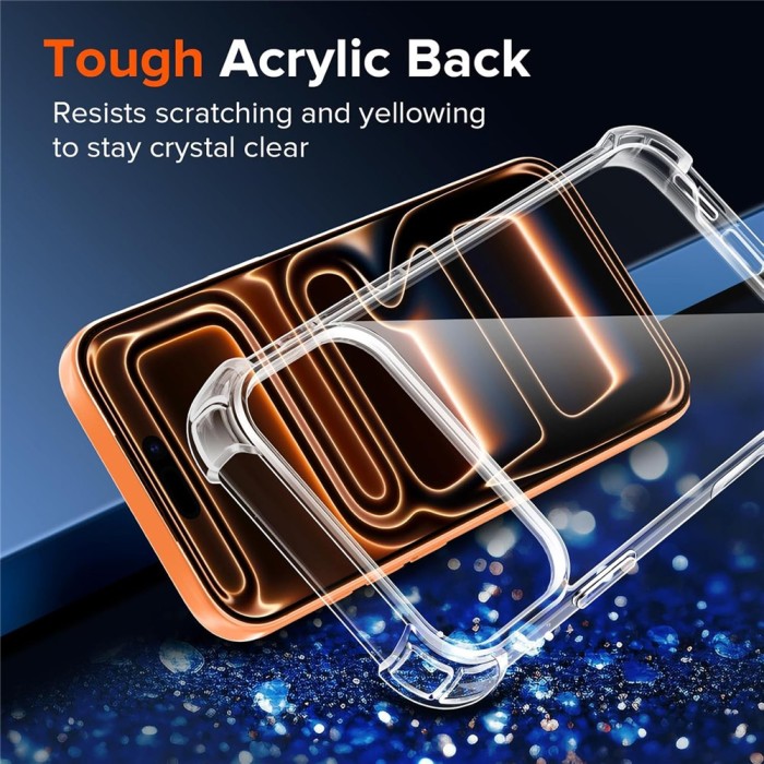 Hybrid Acrylic TPU Case iPhone 18 Pro Max / 17 Pro Max with Camera Protection - Transparent
