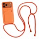 Silicone case with card slot and strap iPhone 18 Pro Max / 17 Pro Max - orange