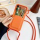 Silicone case with card slot and strap iPhone 18 Pro Max / 17 Pro Max - orange