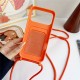 Silicone case with card slot and strap iPhone 18 Pro Max / 17 Pro Max - orange