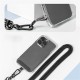 Neck and shoulder phone lanyard 120 cm with metal buckle - black