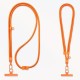 150 cm adjustable neck and shoulder strap with steel plate - orange