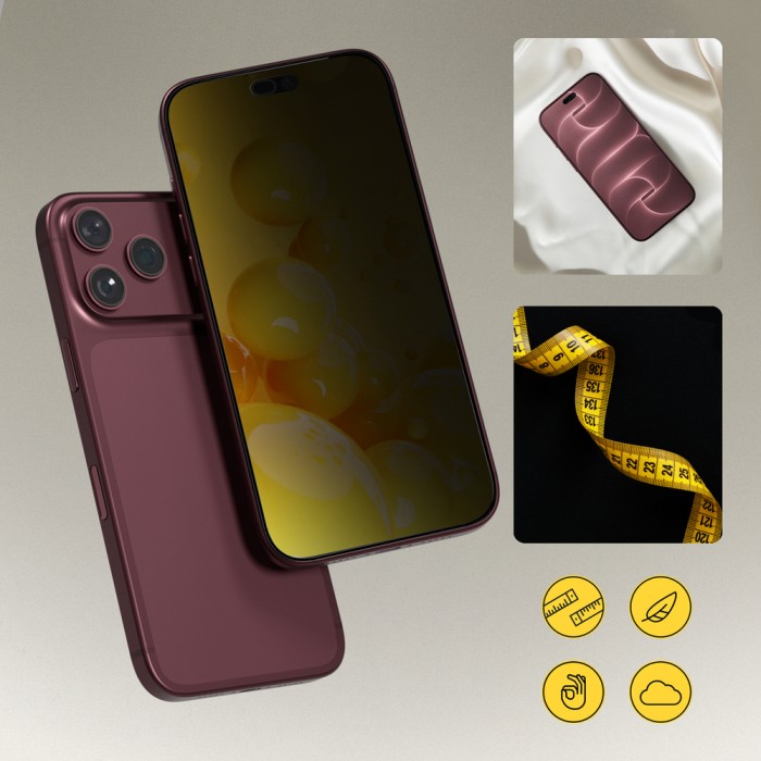 Wozinsky EasyFit Privacy Glass privacy tempered glass for iPhone 17 / 16 Pro - 2 pcs.