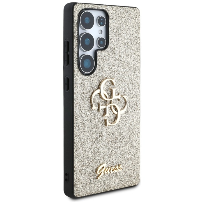Guess Fixed Glitter Big 4G Metal Logo case for Samsung Galaxy S25 Ultra - gold