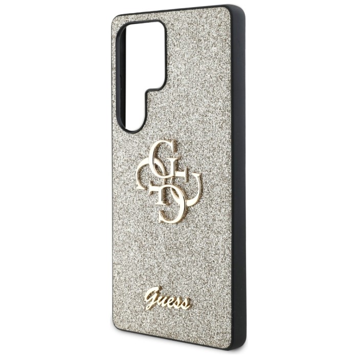 Guess Fixed Glitter Big 4G Metal Logo case for Samsung Galaxy S25 Ultra - gold