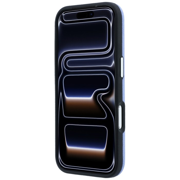 Karl Lagerfeld Grained Karl Head Metal MagSafe Case for iPhone 18 Pro / 17 Pro - Light Blue
