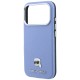 Karl Lagerfeld Grained Karl Head Metal MagSafe Case for iPhone 18 Pro / 17 Pro - Light Blue