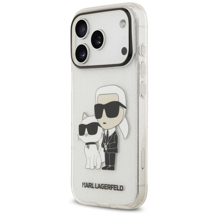 Karl Lagerfeld IML NFT Glitter Karl&amp;amp;Choupette Case for iPhone 18 Pro / 17 Pro - Transparent
