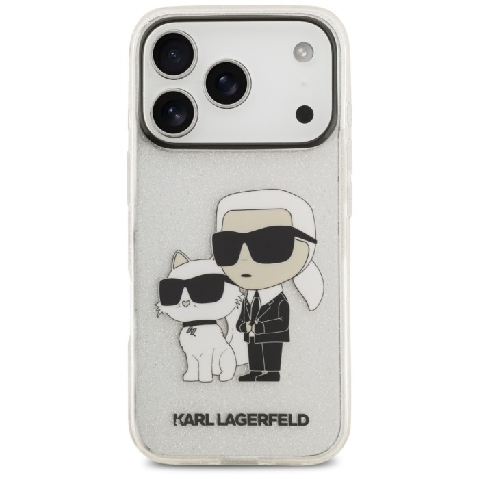 Karl Lagerfeld IML NFT Glitter Karl&amp;amp;Choupette Case for iPhone 18 Pro / 17 Pro - Transparent