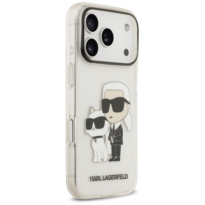 Karl Lagerfeld IML NFT Glitter Karl&amp;amp;Choupette Case for iPhone 18 Pro / 17 Pro - Transparent