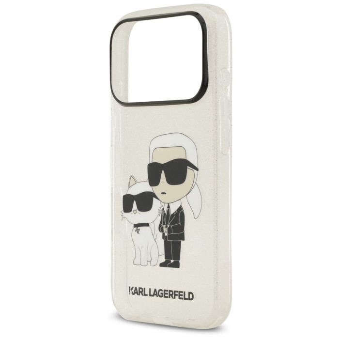 Karl Lagerfeld IML NFT Glitter Karl&amp;amp;Choupette Case for iPhone 18 Pro / 17 Pro - Transparent