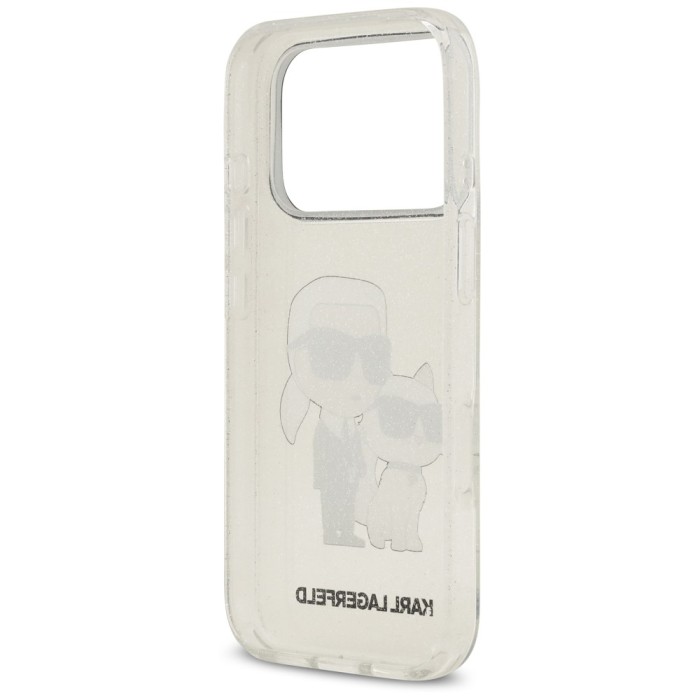 Karl Lagerfeld IML NFT Glitter Karl&amp;amp;Choupette Case for iPhone 18 Pro / 17 Pro - Transparent