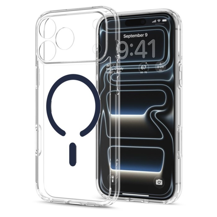 Spigen Ultra Hybrid MagSafe Case for iPhone 18 Pro / 17 Pro - Clear Navy Blue