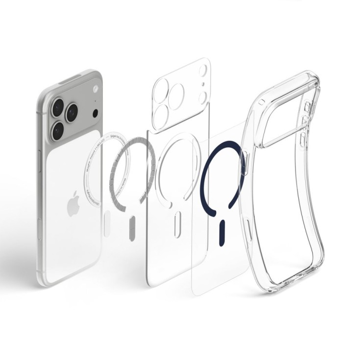 Spigen Ultra Hybrid MagSafe Case for iPhone 18 Pro / 17 Pro - Clear Navy Blue