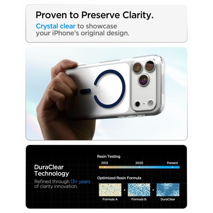Spigen Ultra Hybrid MagSafe Case for iPhone 18 Pro / 17 Pro - Clear Navy Blue