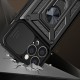 Hybrid Armor Camshield case for iPhone 13 armored case with camera cover blue