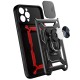 Hybrid Armor Camshield case for iPhone 13 armored case with camera cover blue