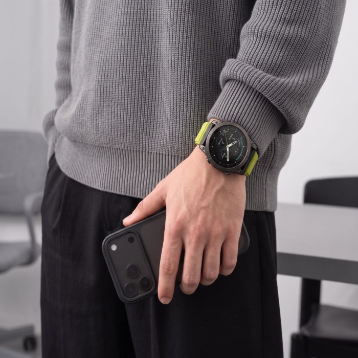 Tech-Protect NylonLoop Band for Garmin Fenix 5 / 6 / 6 Pro / 7 / 8 / 8 Pro / 9 / 9 Pro (47 mm) - lime