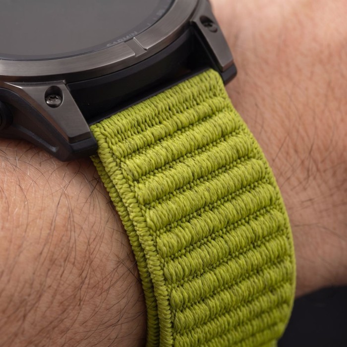 Tech-Protect NylonLoop Band for Garmin Fenix 5 / 6 / 6 Pro / 7 / 8 / 8 Pro / 9 / 9 Pro (47 mm) - lime