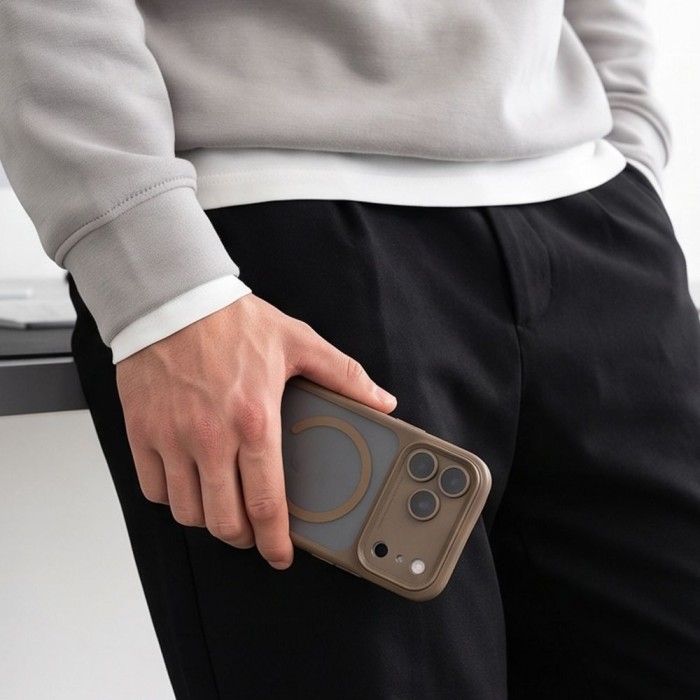 Tech-Protect MagPeak MagSafe CC Case for iPhone 18 Pro Max / 17 Pro Max - Matte Beige