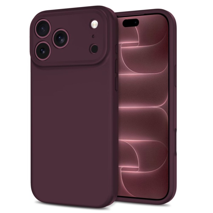 Tech-Protect Silicone MagSafe Case for iPhone 18 Pro / 17 Pro - burgundy