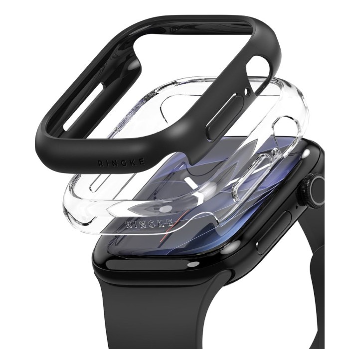 Ringke Slim Clear &amp; Matte Black 2-Pack Case for Apple Watch 12 (42 mm)