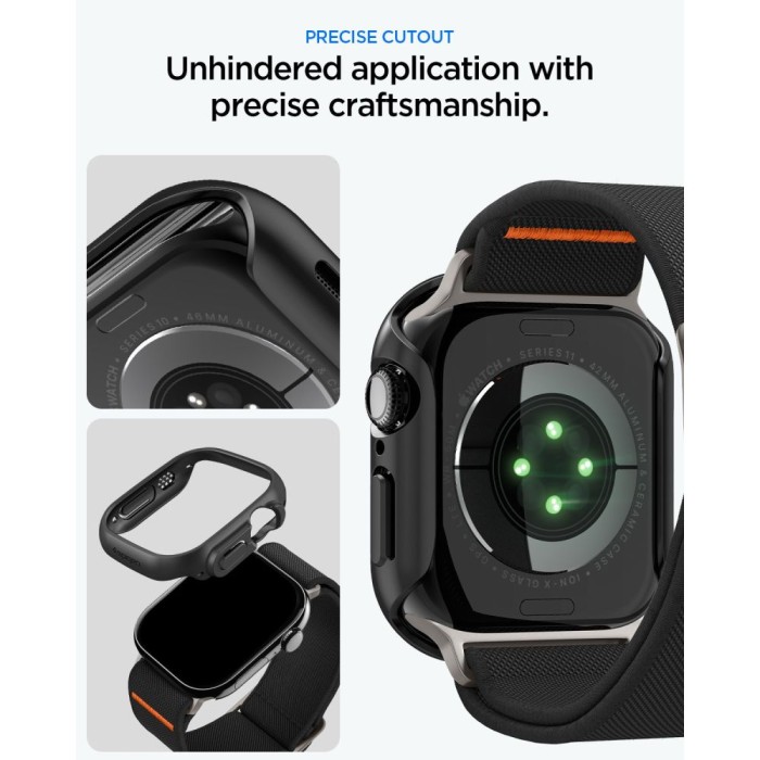 Spigen Thin Fit case + Spigen Lite Fit Ultra band set for Apple Watch (46 mm) - black