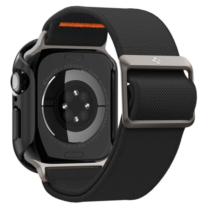 Spigen Thin Fit case + Spigen Lite Fit Ultra band set for Apple Watch (46 mm) - black