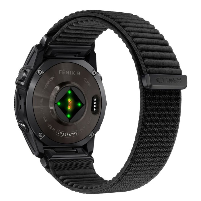 Tech-Protect NylonLoop Band for Garmin Fenix 5 / 6 / 6 Pro / 7 / 8 / 8 Pro / 9 / 9 Pro (47mm) - black