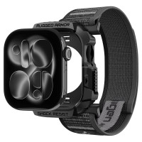 Spigen Rugged Armor case + Spigen Athlex Air band set for Apple Watch (46 mm) - black-grey