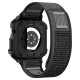 Spigen Rugged Armor case + Spigen Athlex Air band set for Apple Watch (46 mm) - black-grey