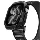 Spigen Rugged Armor case + Spigen Athlex Air band set for Apple Watch (46 mm) - black-grey