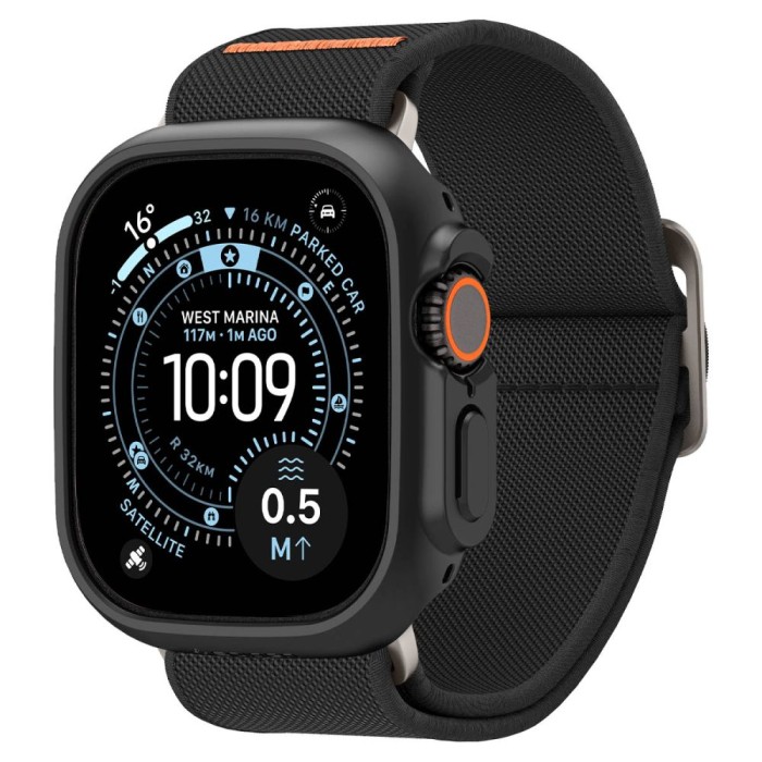 Spigen Thin Fit case + Spigen Lite Fit Ultra band set for Apple Watch Ultra (49 mm) - matte black