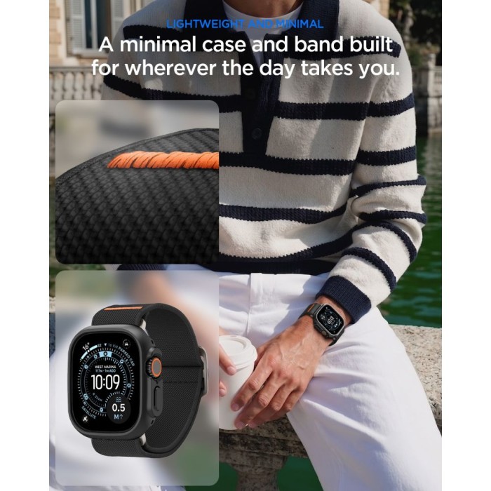 Spigen Thin Fit case + Spigen Lite Fit Ultra band set for Apple Watch Ultra (49 mm) - matte black